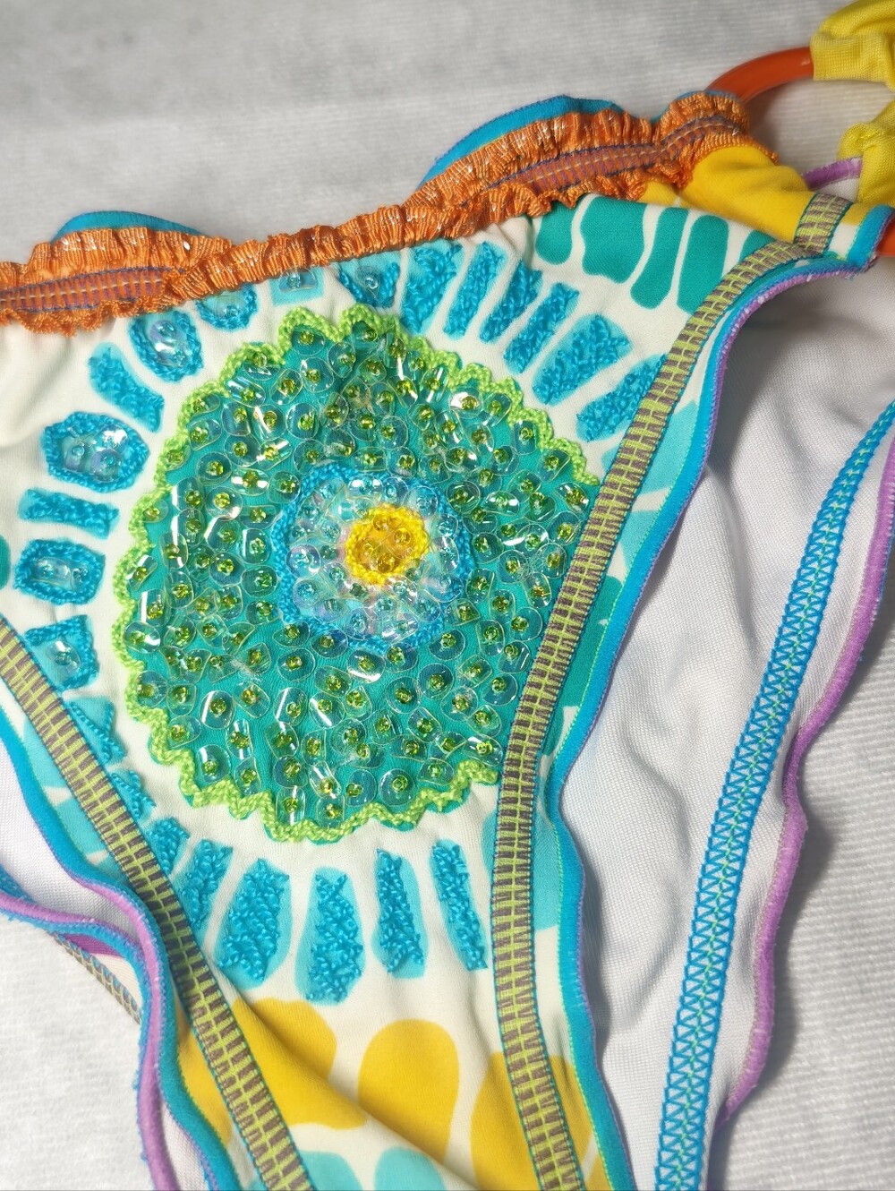 Rosa Mistica Y2k Columbian bikini beaded sequins green yellow blue orange purple - Picture 2 of 10
